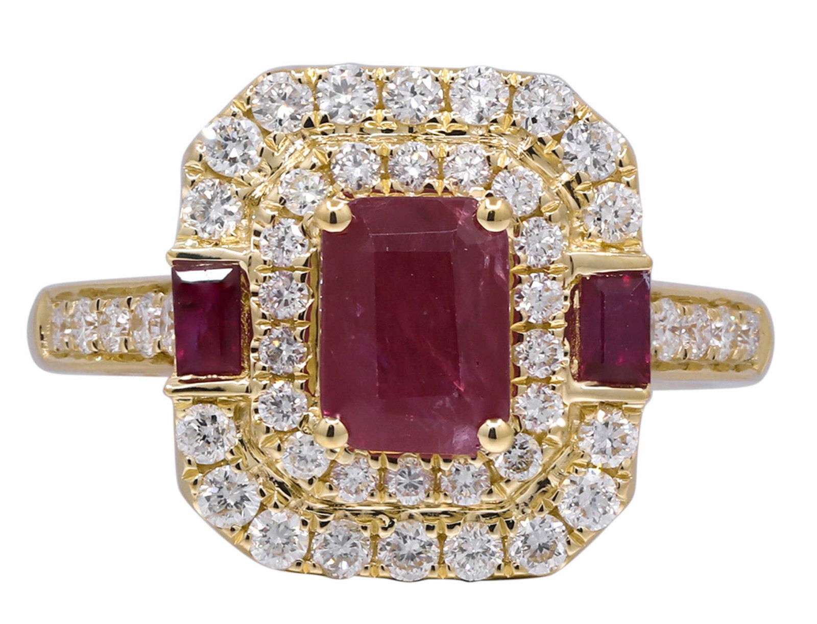 14KT YELLOW GOLD RUBY & DIAMOND RING (1 of 1)