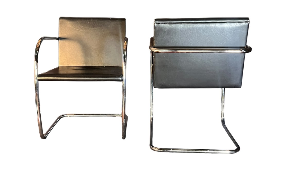 SET OF TWO MIERS VAN DER ROHE BRNO CHAIRS: SET OF TWO MIERS VAN DER ROHE BRNO CHAIRS Height: 31 in. by Width: 21.5 in. by Depth: 24 in.