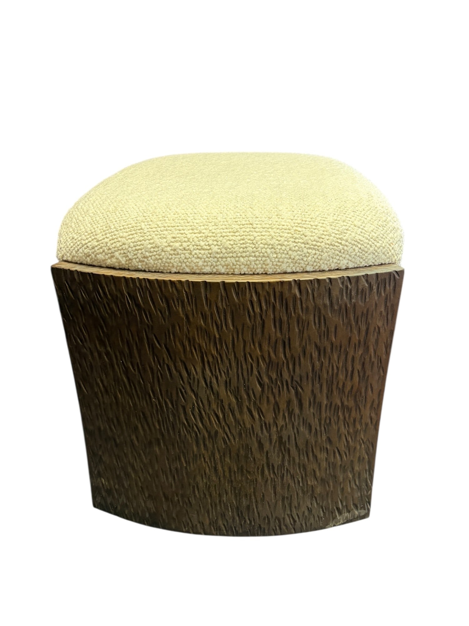 SMALL WALNUT BENCH WITH WHITE UPHOLSTRY - 3