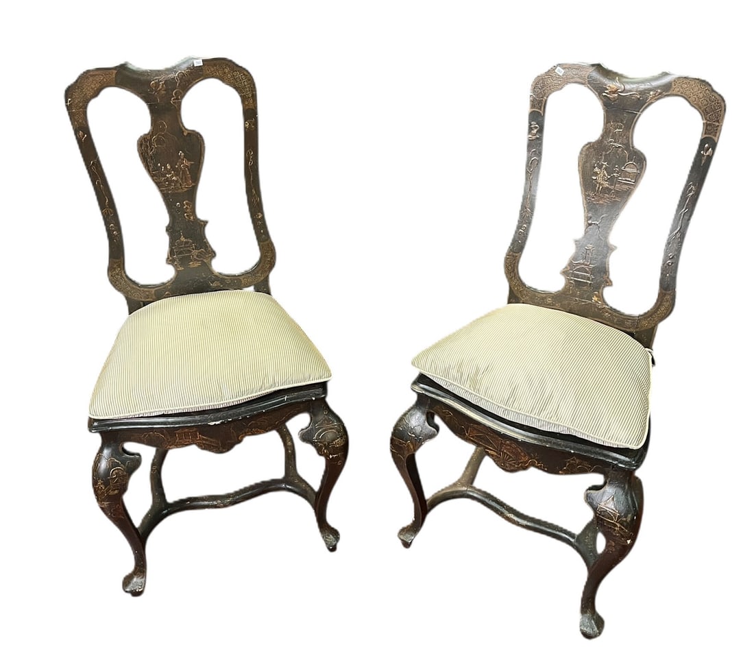 PAIR OF ITALIAN ROCOCO POLYCHROME CHAIRS (1 of 8)