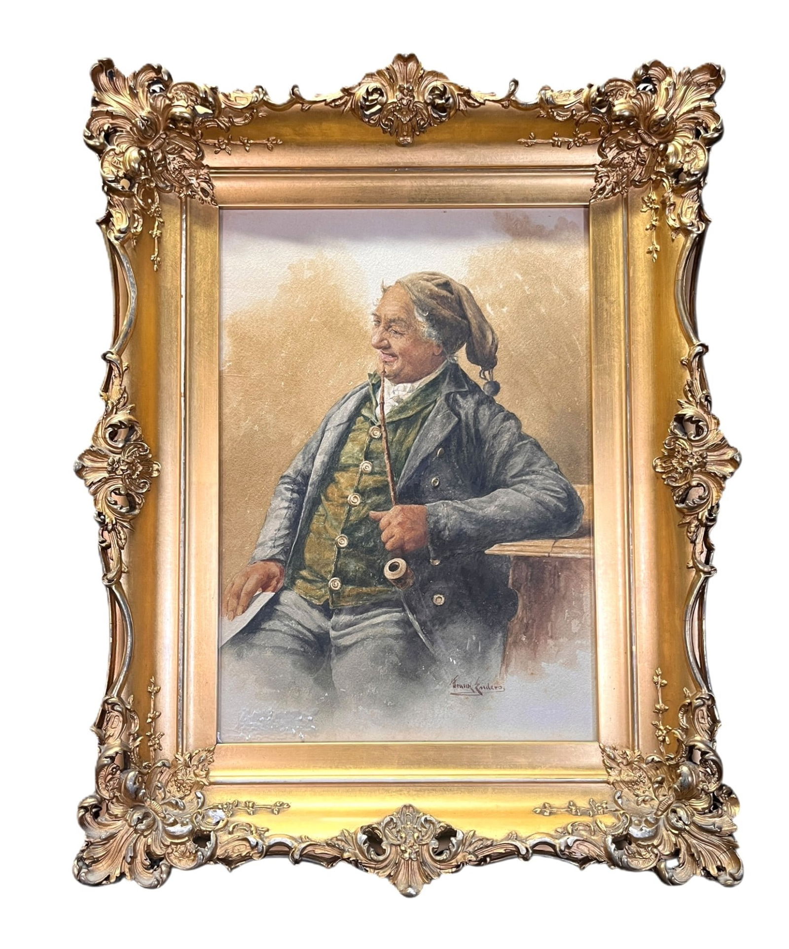 19TH C GERMAN WATERCOLOR SIGNED (1 of 5)