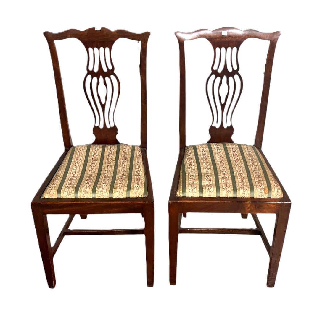 PAIR OF ENGLISH C 1850 MAHOGANY SIDE CHAIRS (1 of 5)