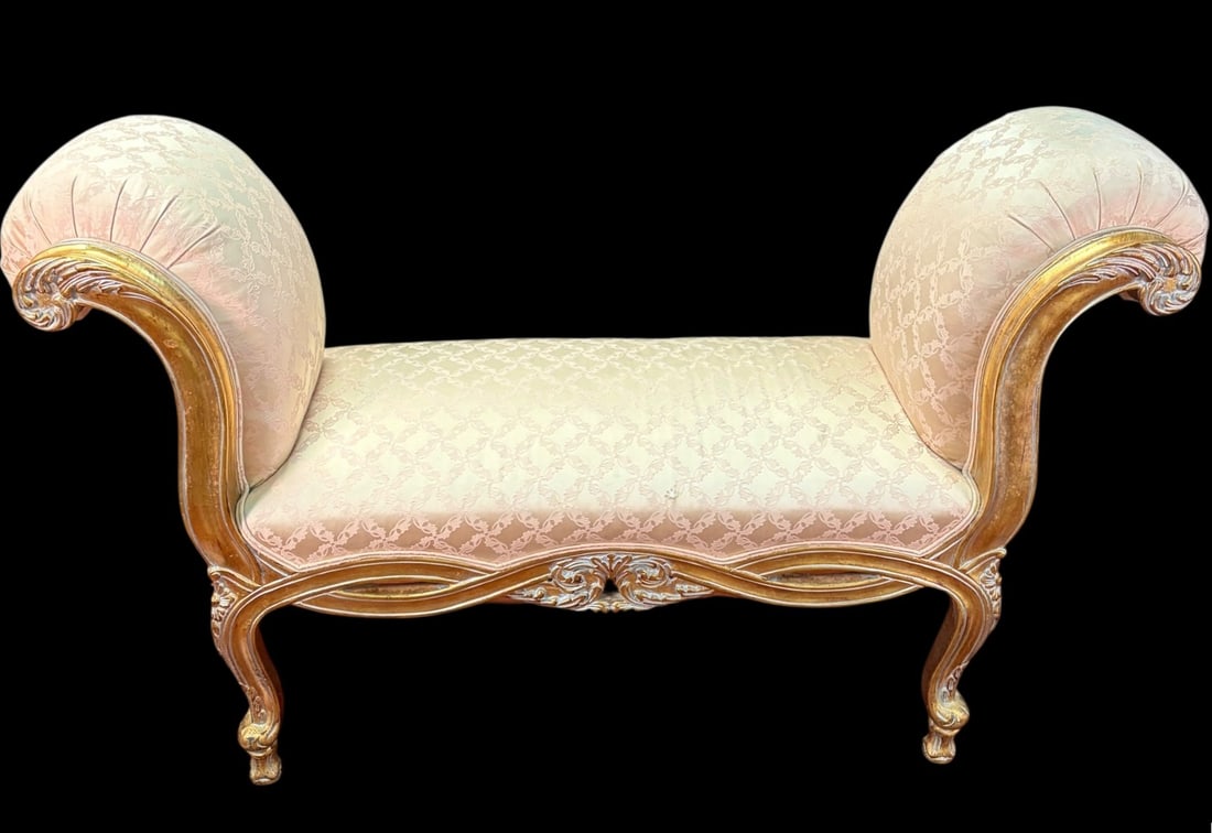 FRENCH LOUIS XV BENCH WITH ROLLED ARMS (1 of 6)