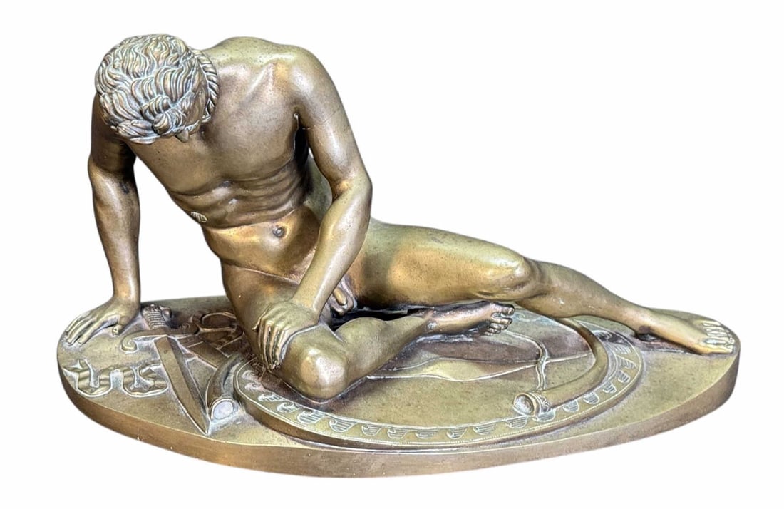 19th CENTURY DYING GAUL AFTER B. BOSCHETTI BRONZE: 19th CENTURY DYING GAUL AFTER B. BOSCHETTI BRONZE SCULPTURE. Height: 8 in. by Width: 16