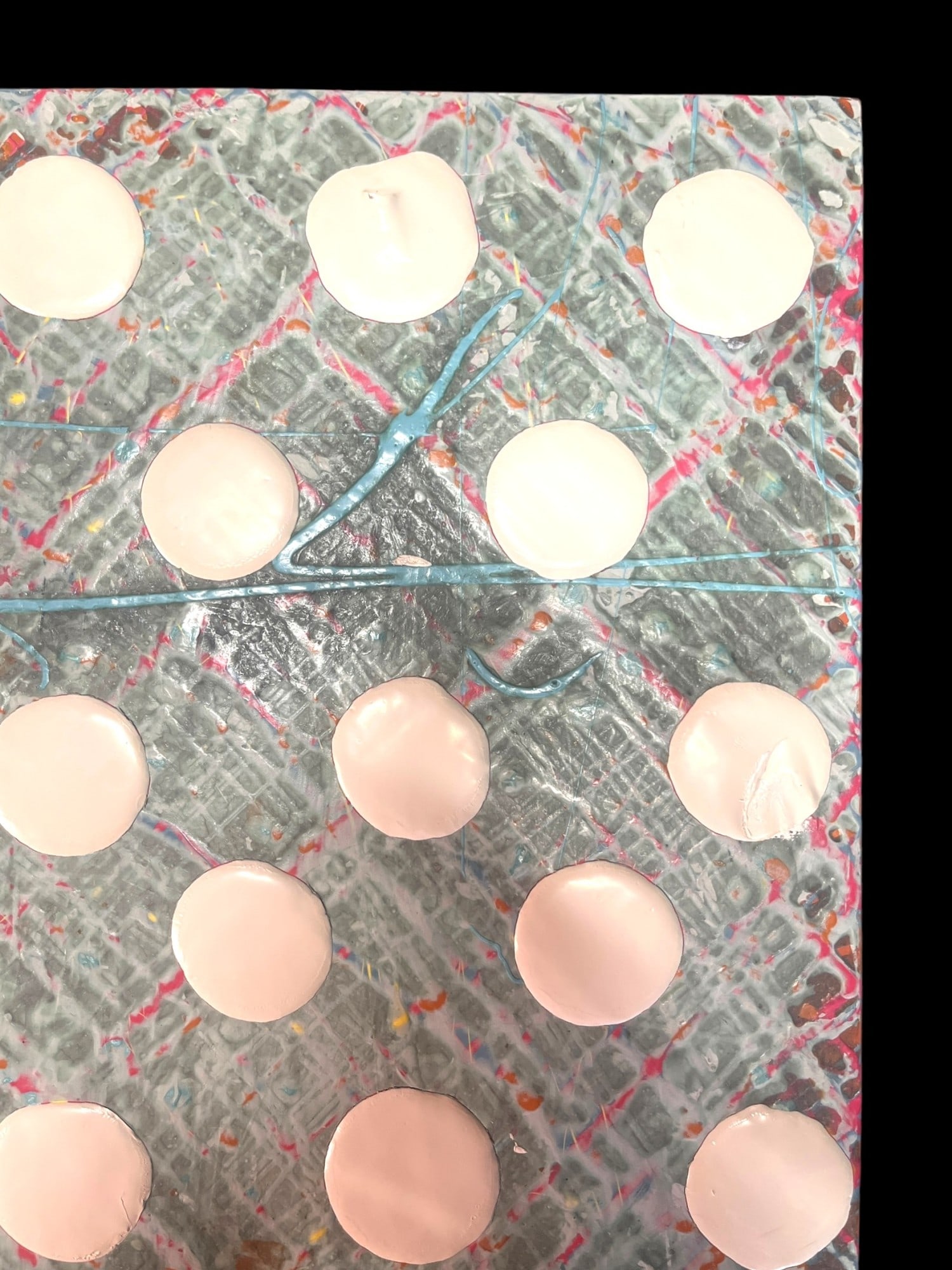 PAIR "DOTS ON GRAY" PAINTINGS - 3