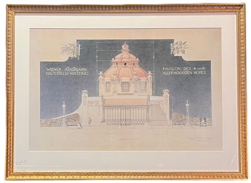 ARCHITECTURE PRINT IN VINTAGE FRAME: ARCHITECTURE PRINT IN VINTAGE FRAME Height: 32.5 in. by Width: 44 in. by Depth: 1 IN.