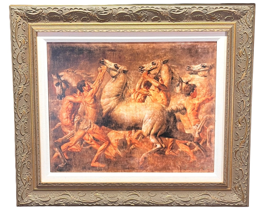 "EQUESTRIANA" CANVAS CICLEE BY TOMASZ RUT: "EQUESTRIANA" CANVAS CICLEE BY TOMASZ RUT Height: 29 in. by Width: 34 in. by Depth: 1 IN.