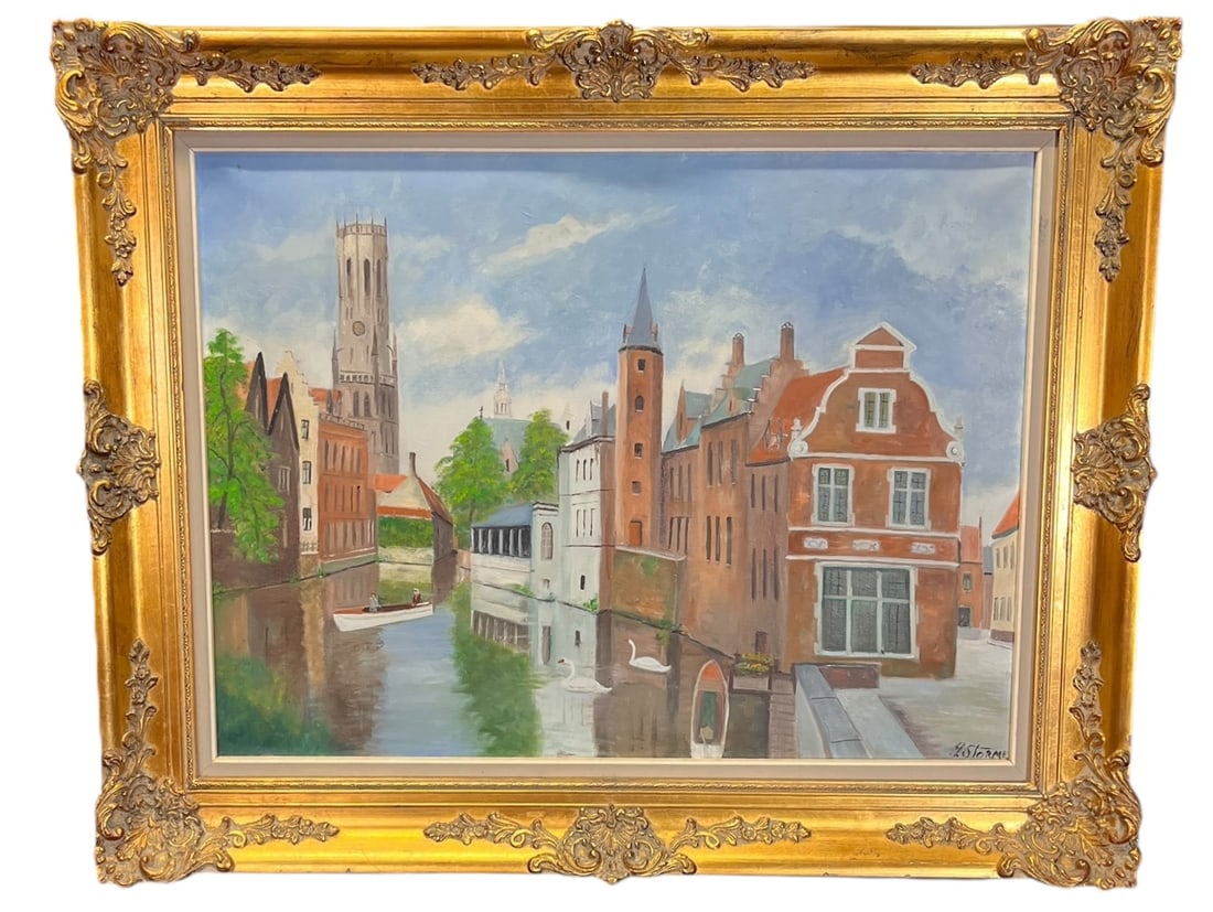 RIVER SCENE OIL ON CANVAS (1 of 6)