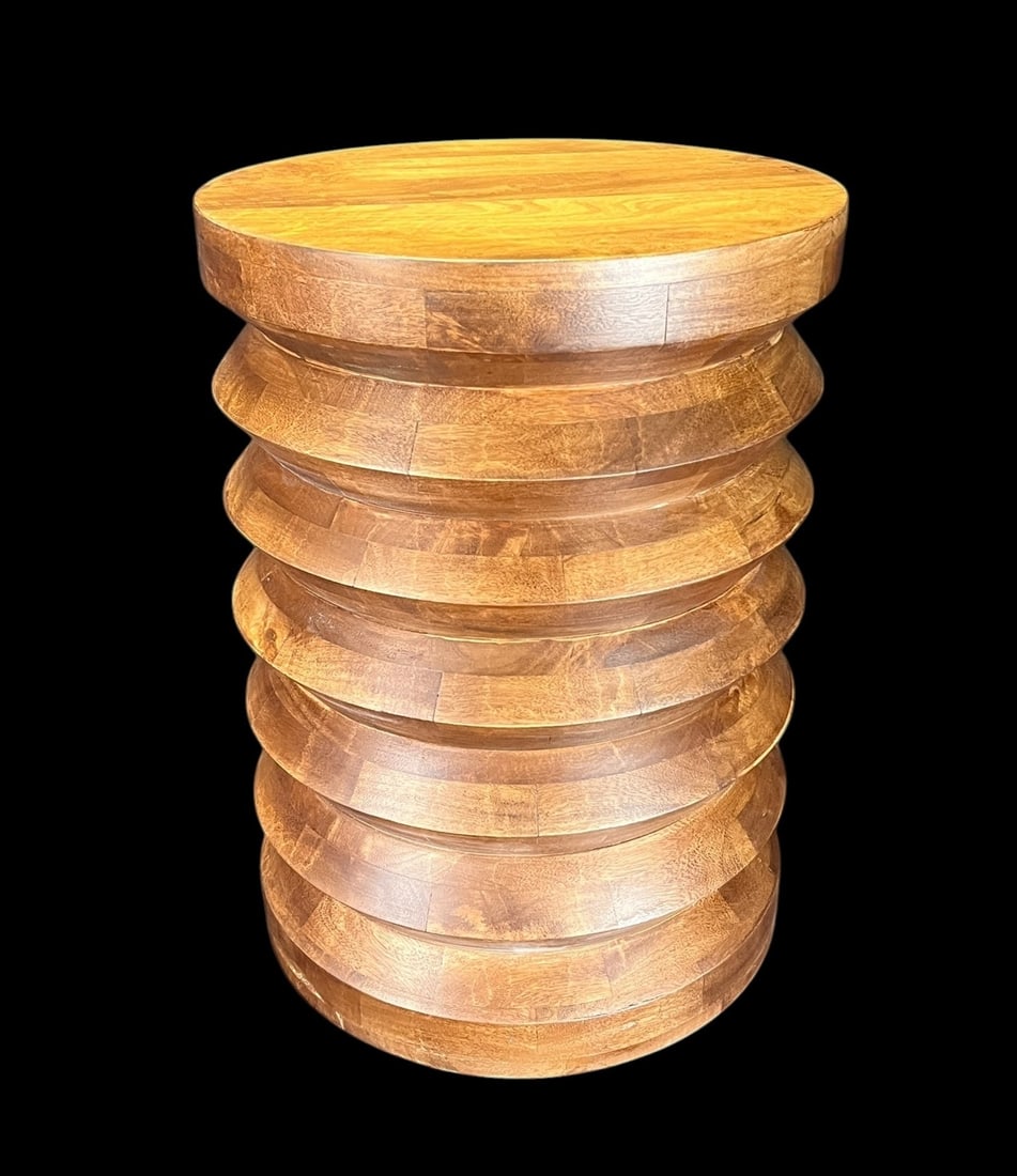 WOODEN CARVED SIDE/COCKTAIL TABLE: WOODEN CARVED SIDE/COCKTAIL TABLE Height: 22 in. by Width: 16 in. by Depth: 16 in.