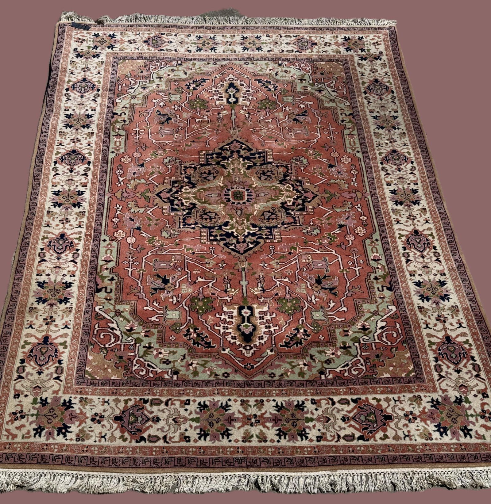 HAND KNOTTED INDIAN SERAPI RUG (1 of 4)