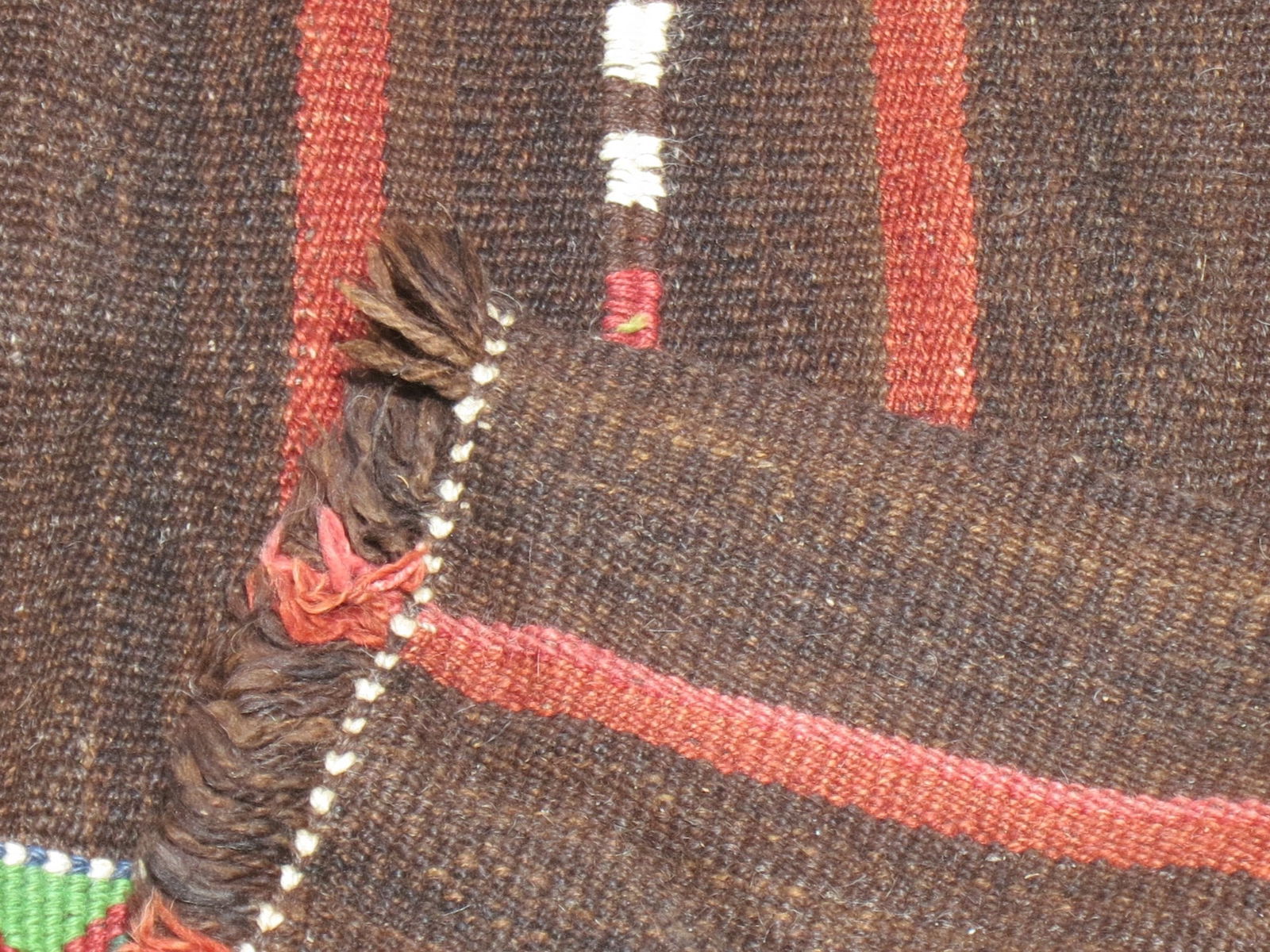 BROWN/RED W/ MULTICOLOR PATTERN TRIBAL RUG - 5