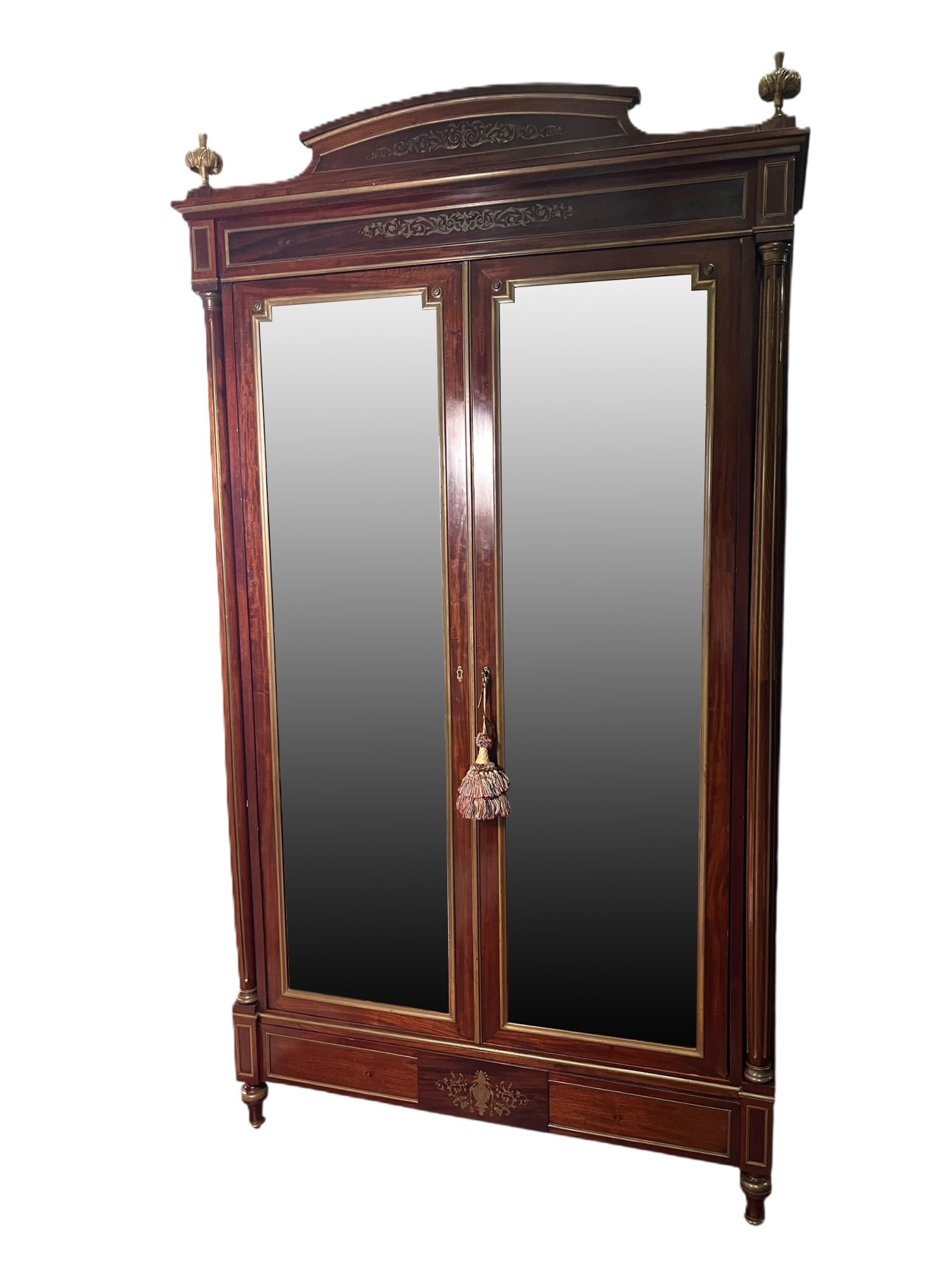 CIRCA 1880's RUSSIAN MAHOGANY ARMOIRE (1 of 10)