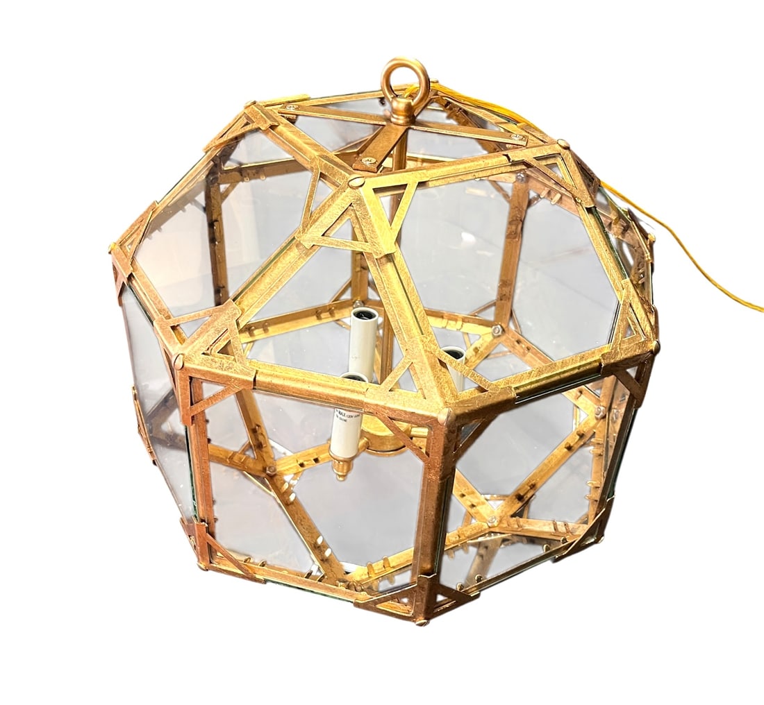 HEXAGONAL SHAPED THREE-LIGHT HANGING LIGHT FIXTURE - 3
