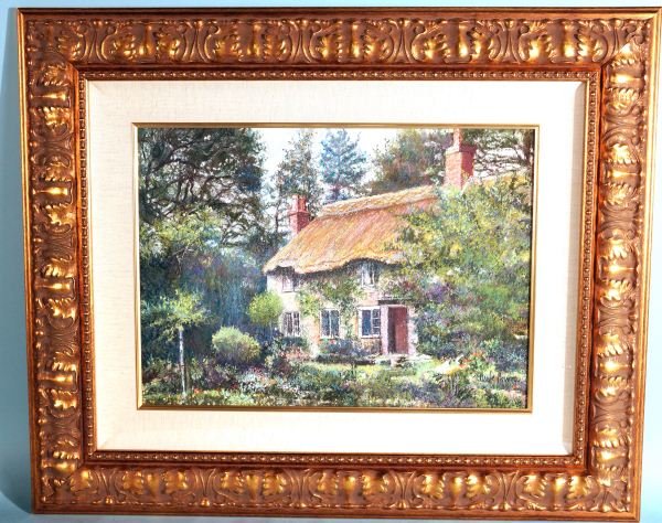H. CLAUDE PISSARRO "LA MAISON THOMAS HARDY" PASTEL: H. CLAUDE PISSARRO "LA MAISON DE THOMAS HARDY" PASTEL ON PAPER, ATELIER OF CLAUDE PISSARRO, SIGNED LOWER RIGHT. Height: 26 and 20 in. by Width: 31.5 and 14 in.