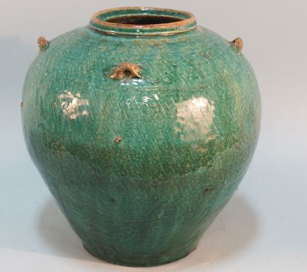 PAIR OF ANTIQUE CHINESE STONEWARE WINE JUGS Lot 233