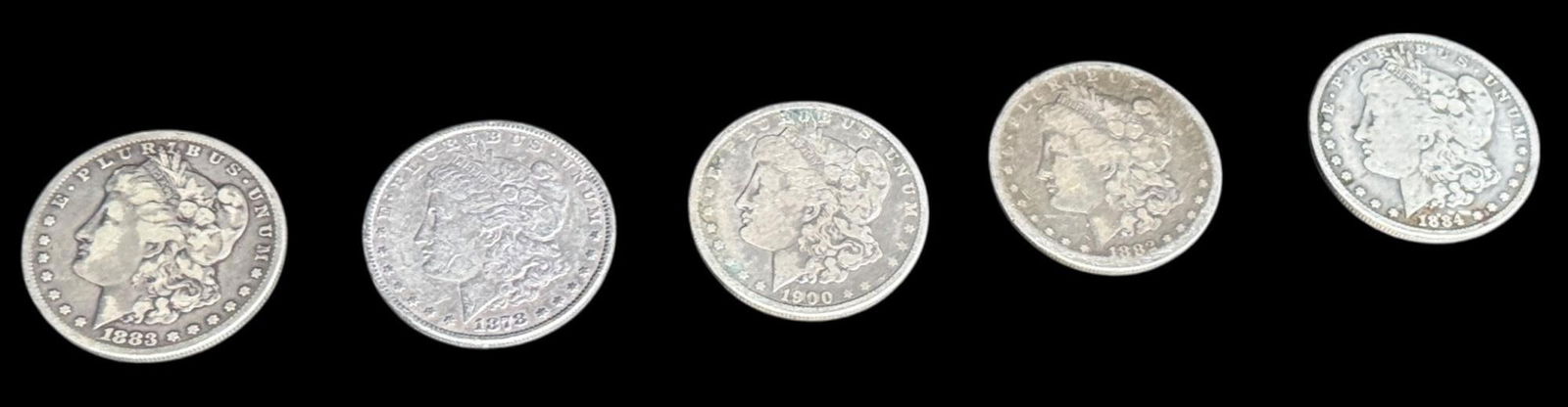 5 ANTIQUE MORGAN SILVER DOLLARS (1 of 11)