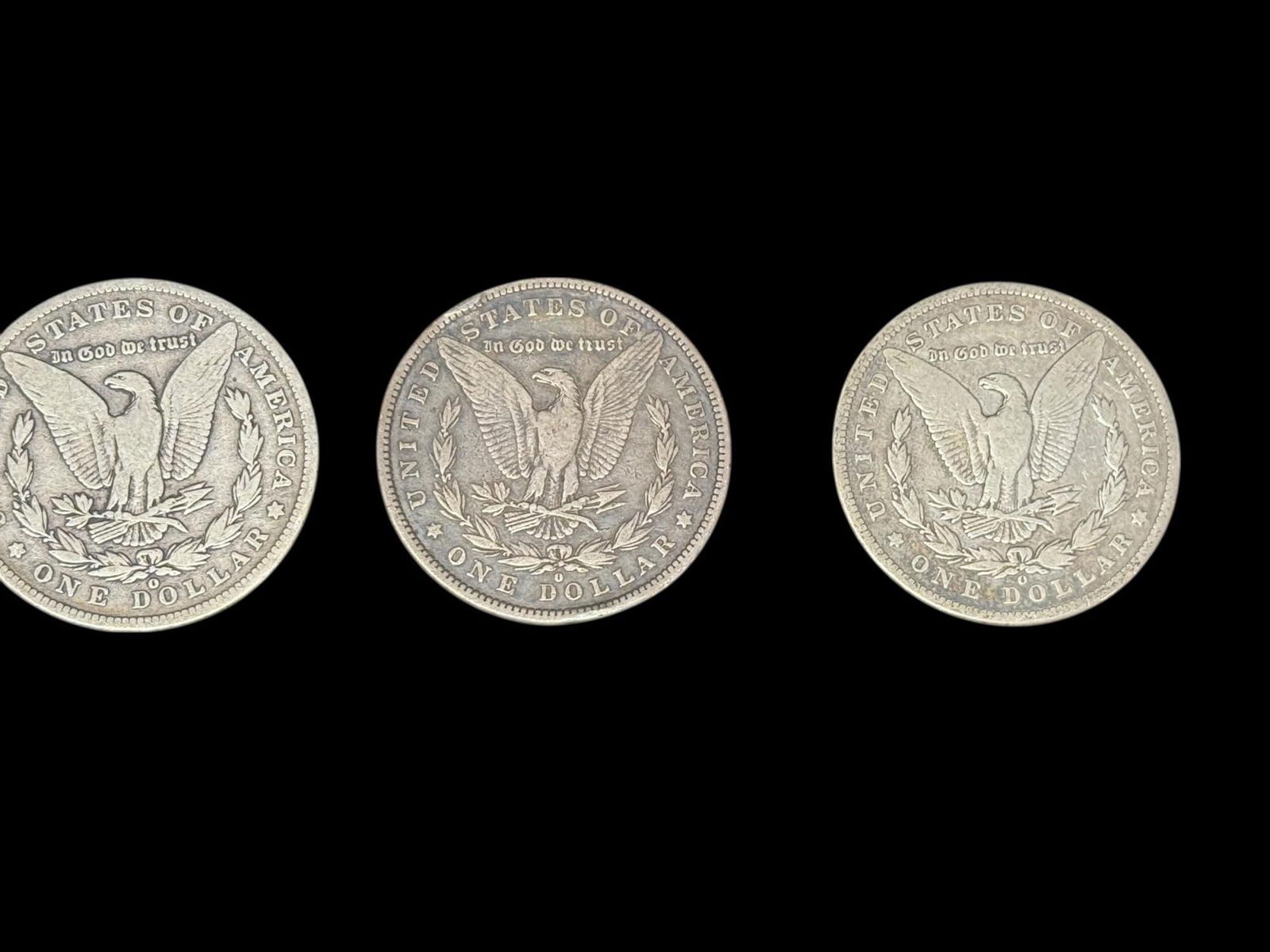 5 ANTIQUE MORGAN SILVER DOLLARS - 5