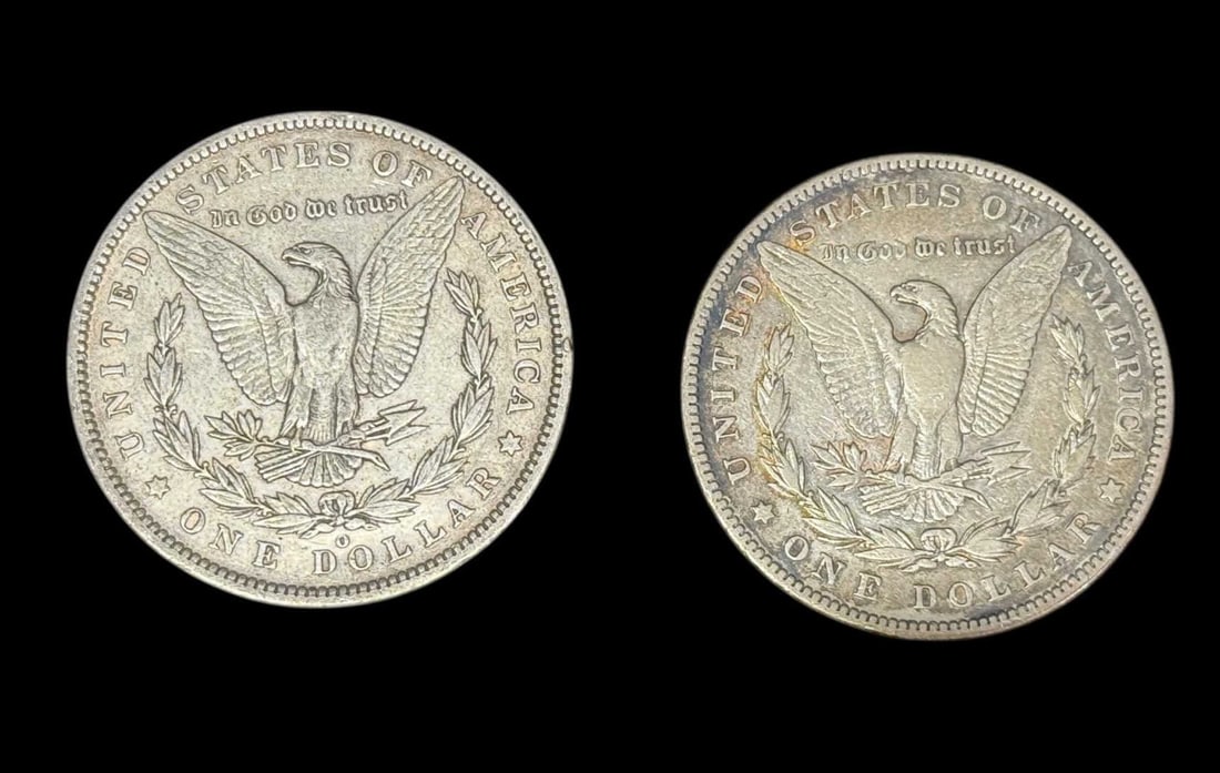 5 ANTIQUE MORGAN SILVER DOLLARS - 6