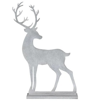 LOT OF TWO METAL DEER SILHOUETTE ON STANDS: LOT OF TWO METAL DEER SILHOUETTE ON STANDS. Height: 29 in. by Width: 18 in. by Depth: 6 in.