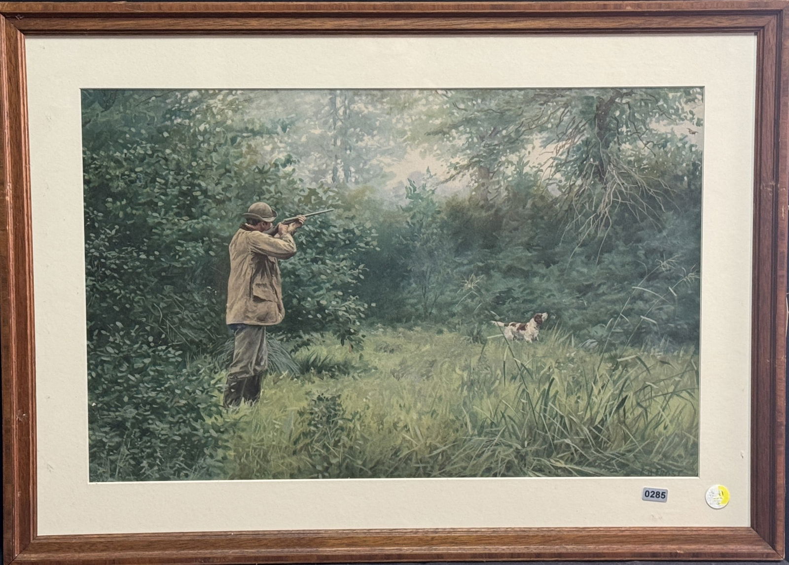HUNTING SCENE PAINTING BY AB FROST: HUNTING SCENE PAINTING BY AB FROST. Height: 17.5 in. by Width: 24.5 in.