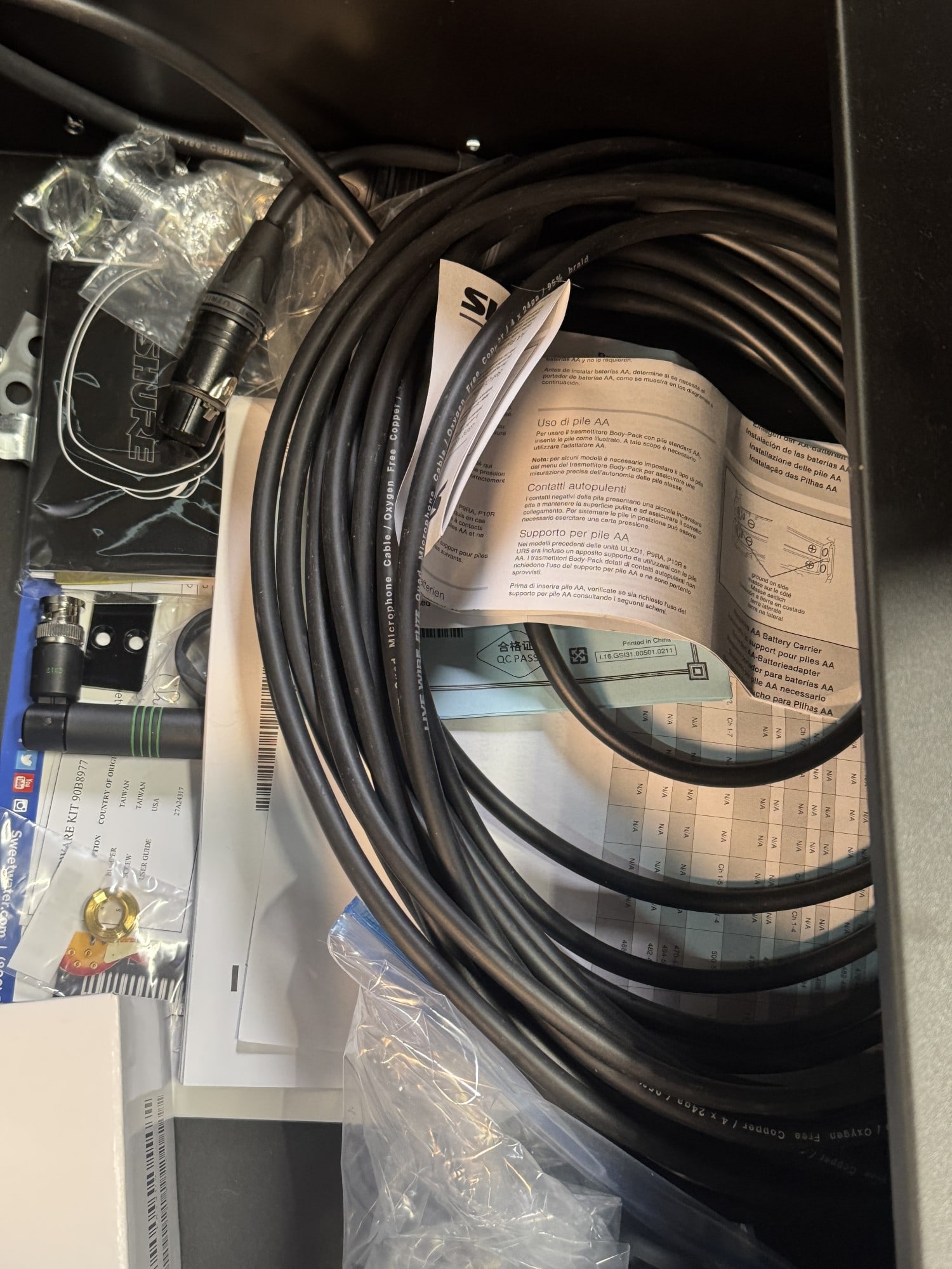 MIXING BOARD , CASE, SCHURE WIRELESS MIC - 8