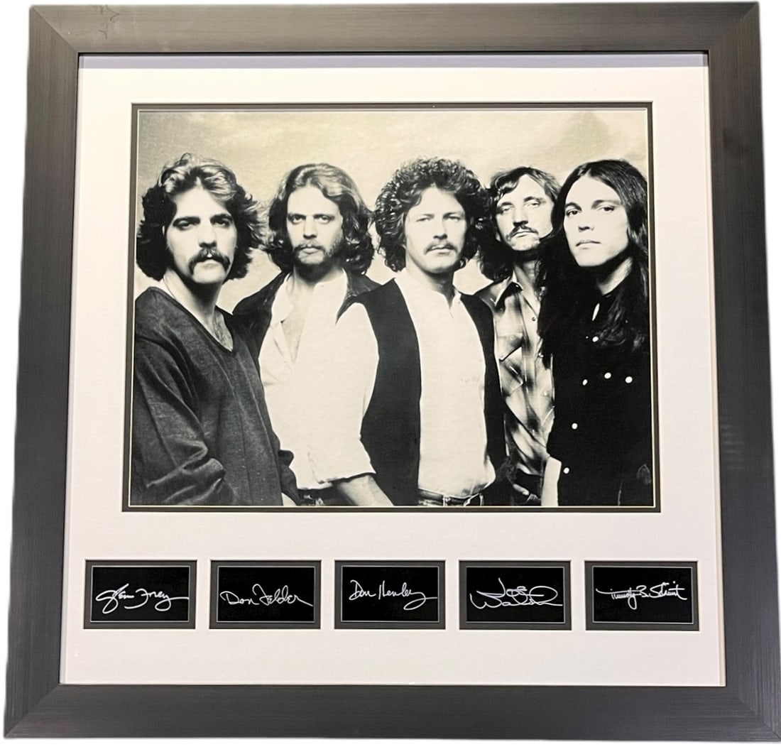 JOE WALTER AND BAND PHOTOGRAPH/AUTOGRAPHS FRAMED: JOE WALTER AND BAND PHOTOGRAPH/AUTOGRAPHS FRAMED Height: 27.5 in. by Width: 27.5 in.