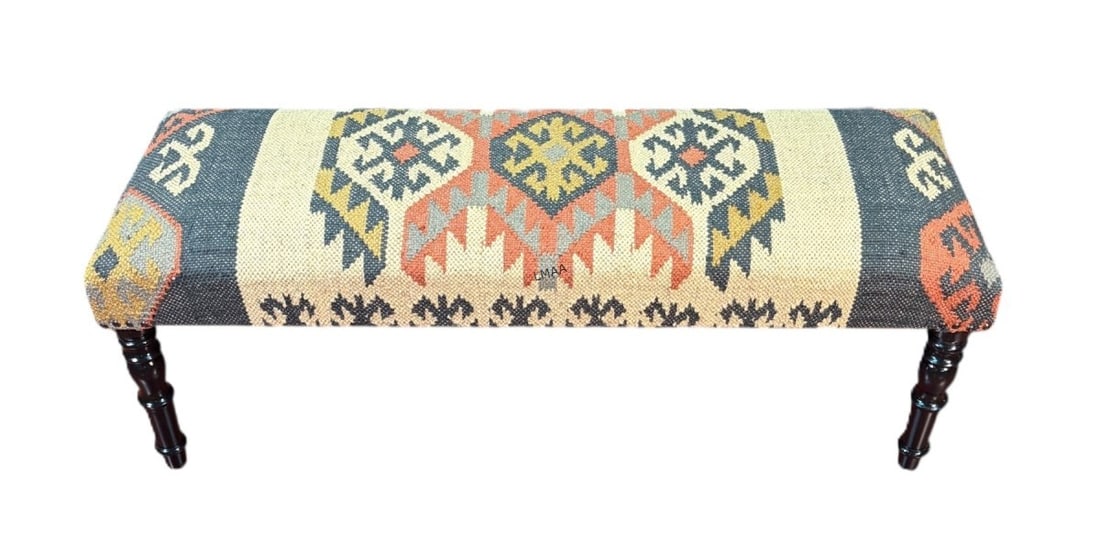 SOUTHWESTERN STYLE BENCH: SOUTHWESTERN STYLE BENCH Height: 18 in. by Width: 47 in. by Depth: 16.5 in.