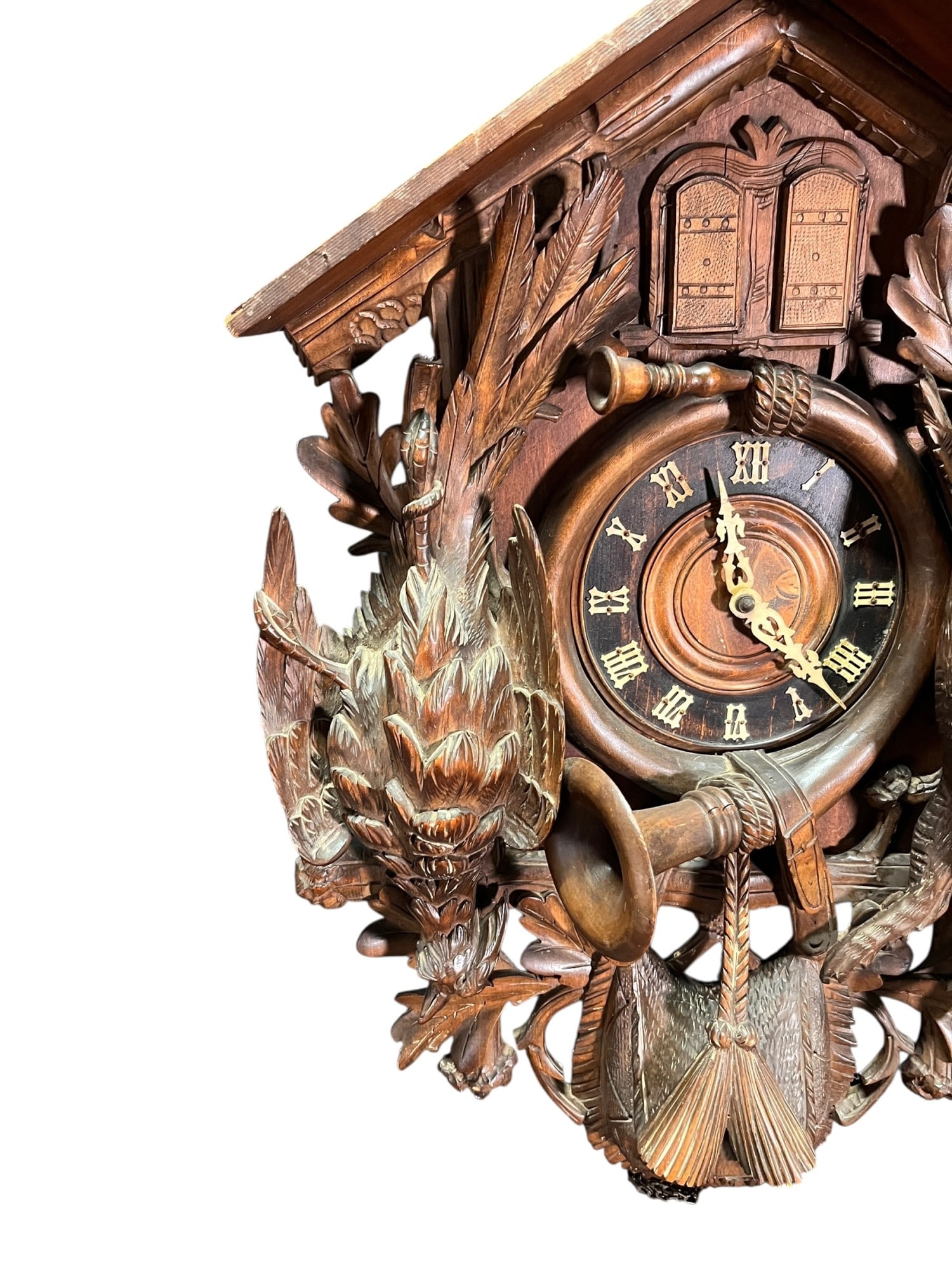 RARE LARGE BLACK FOREST HUNTER CUCKOO CLOCK - 2
