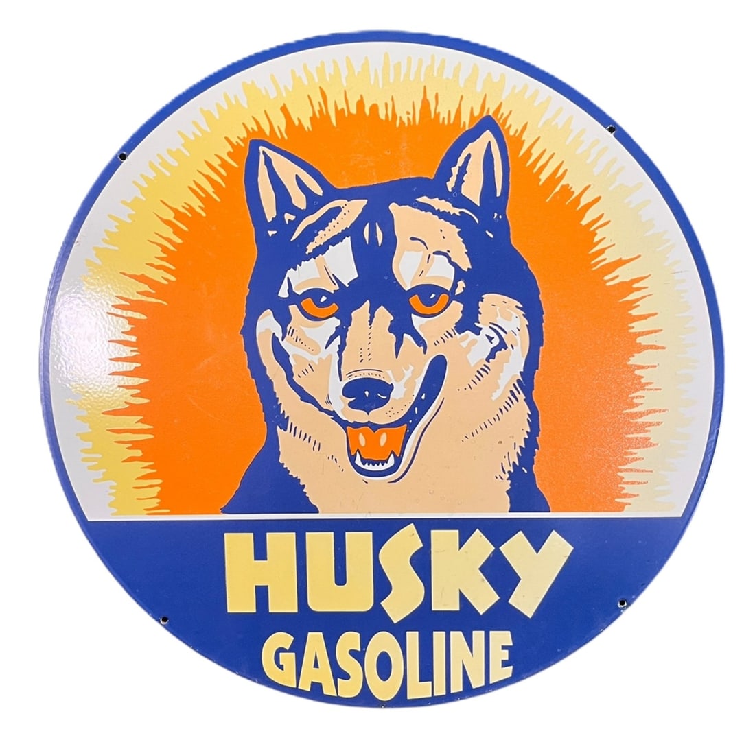 HUSKY GASOLINE METAL SIGN: HUSKY GASOLINE METAL SIGN Height: 24 in. by Width: 24 in.