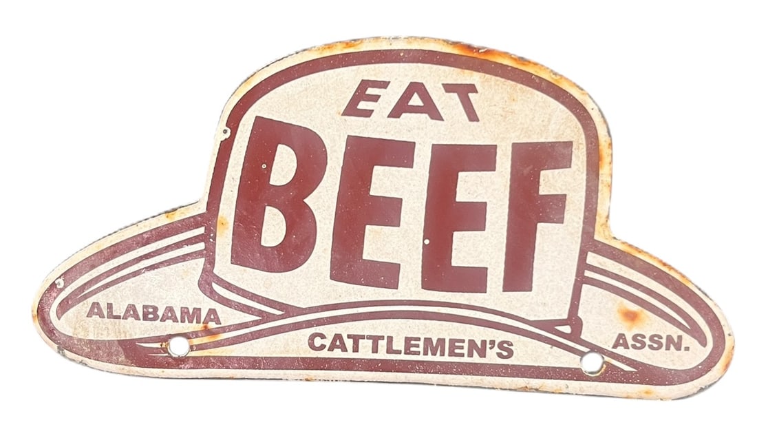 BEEF METAL SIGN: BEEF METAL SIGN Height: 4 in. by Width: 8 in.
