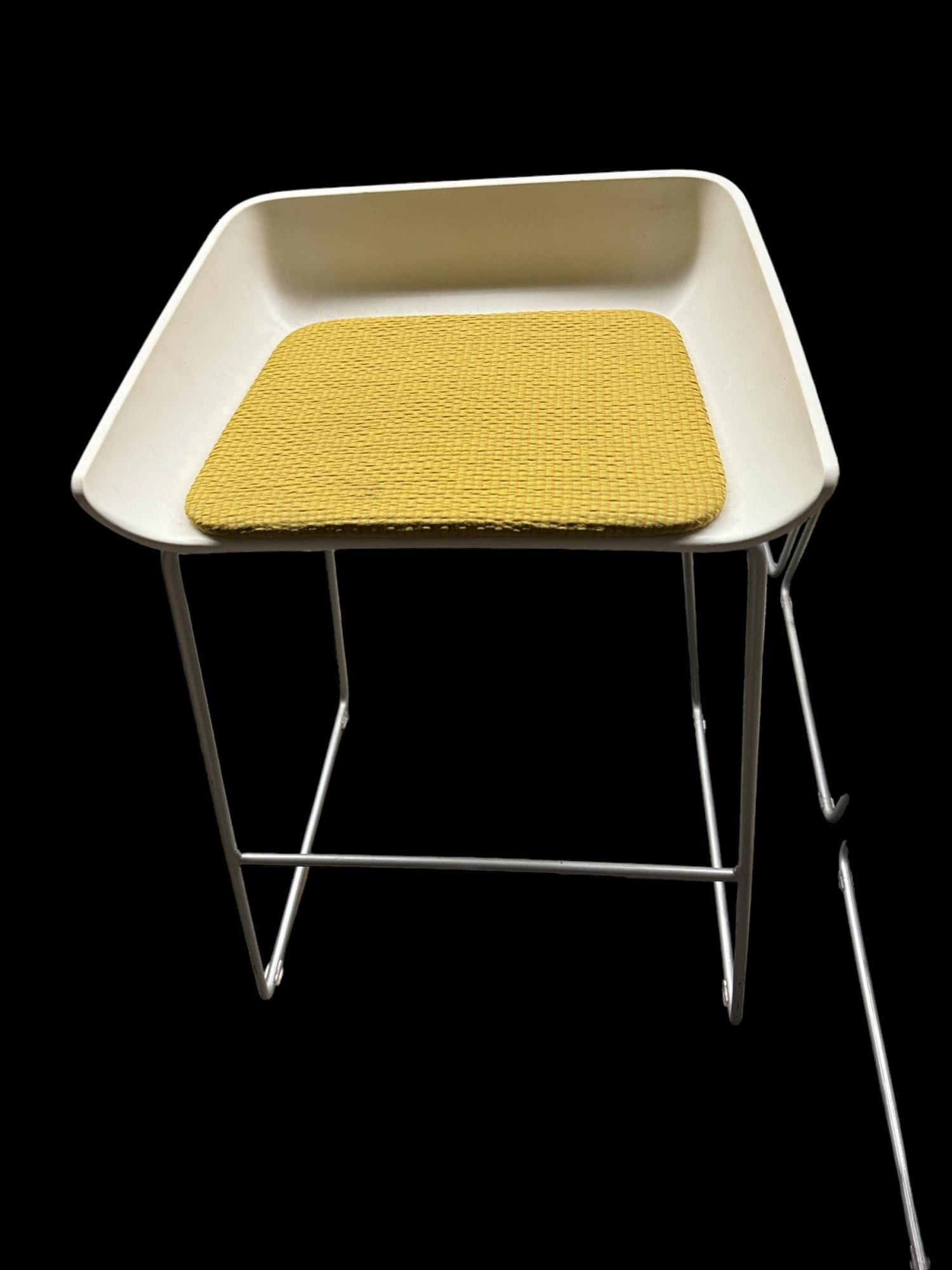 SET OF THREE STEELCASE SCOOP STOOLS: SET OF THREE STEELCASE SCOOP STOOLS Height: 33 in. by Width: 23 in. by Depth: 20 in