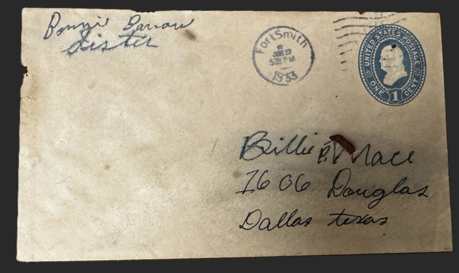 ORIGINAL BONNIE AND CYLDE LETTER FROM BONNIE PARKE: ORIGINAL BONNIE AND CYLDE LETTER FROM BONNIE PARKERBonnie wrote a letter to her sister telling her about the events going on with She and Clyde. She wrote this letter days after the famous car crash