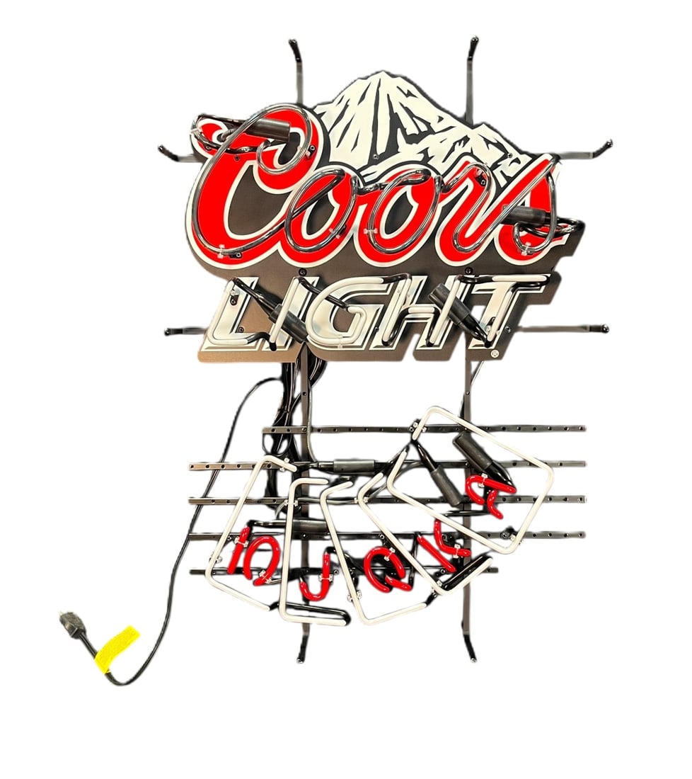 COORS LIGHT UP WALL MOUNT SIGN: COORS LIGHT UP WALL MOUNT SIGN Height: 29 in. by Width: 20 in. by Depth: 4 in.