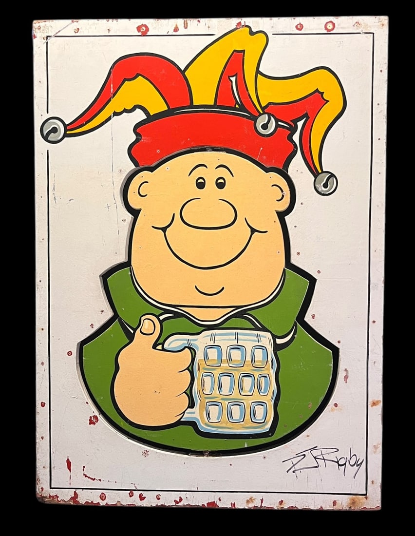 TWO SIDED WOODEN ART CHARACTER BY PABLO, SPAIN: WOODEN ART CHARACTER BY PABLO, SPAIN. TWO SIDED , OPPOSITE ART PORTRAYED. Height: 45 in. by Width: 32.5 in.