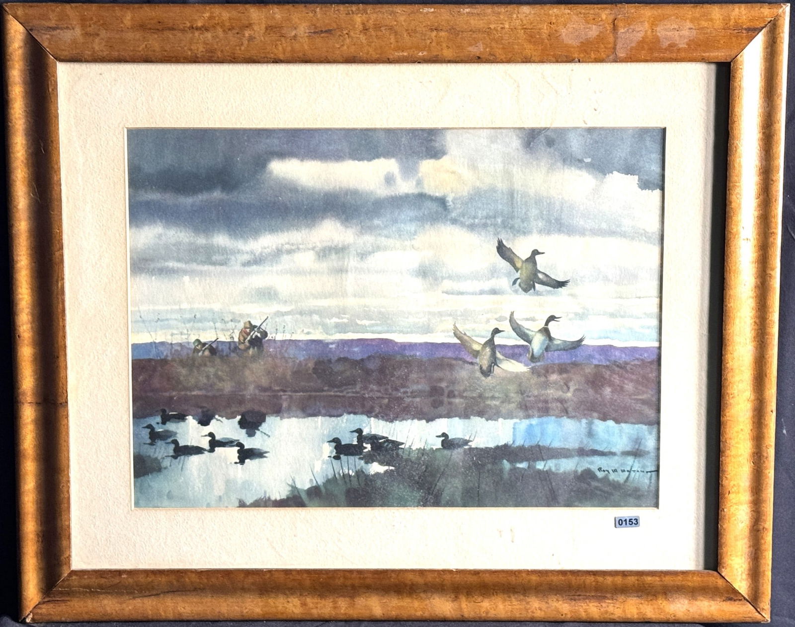 WATER COLOR SPORTING PRINT SIGNED LOWER RIGHT: WATER COLOR SPORTING PRINT SIGNED LOWER RIGHT