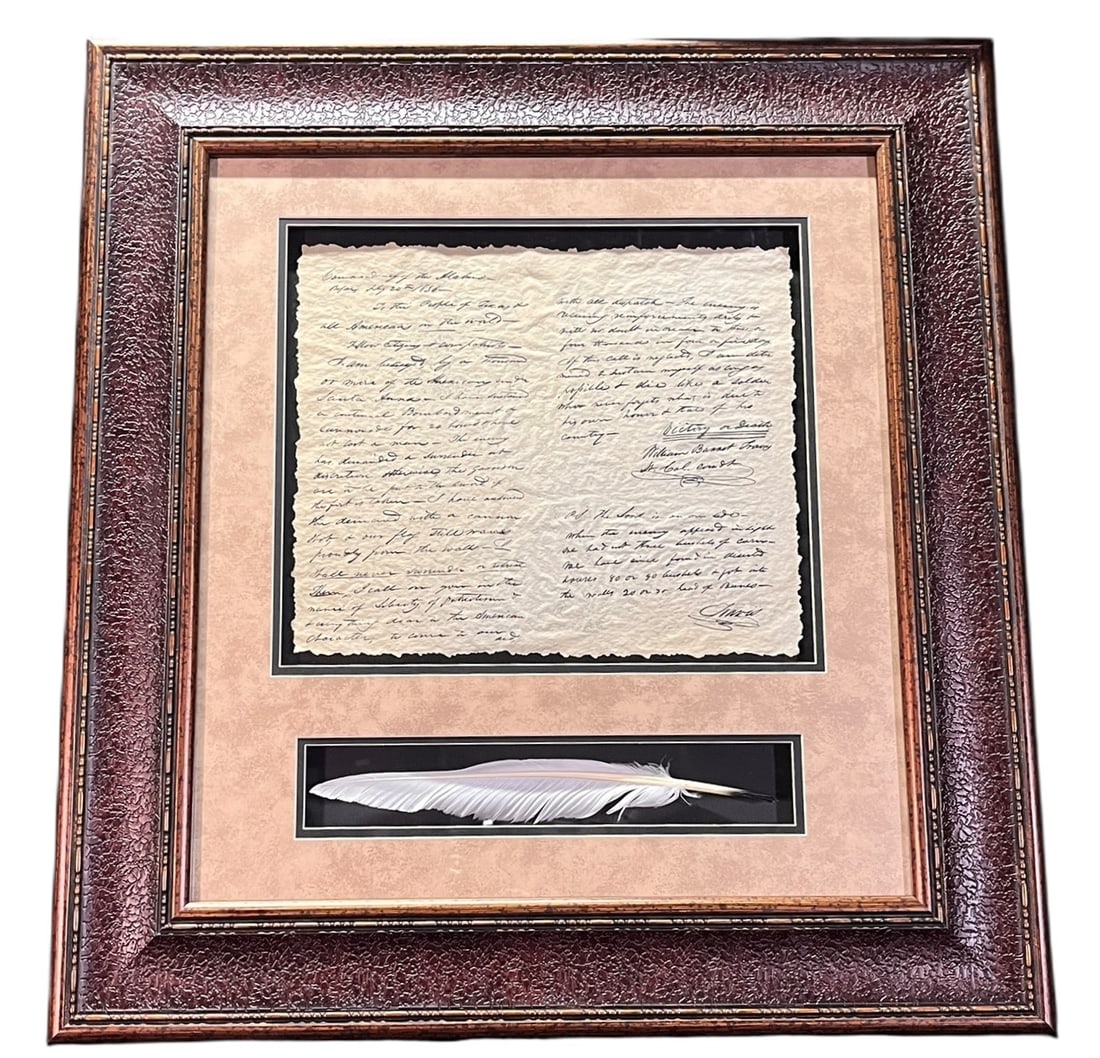 TRAVIS LETTER W/ QUILL: TRAVIS LETTER W/ QUILL Height: 29 in. by Width: 27 in.