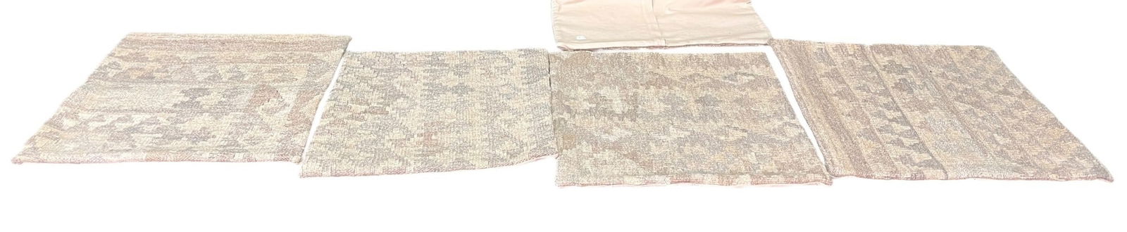 FIVE KILIM HAND WOVEN PILLOW COVERS: FIVE KILIM HAND WOVEN PILLOW COVERS. Two different sizes Height: 20 in. by Width: 9.4 in.