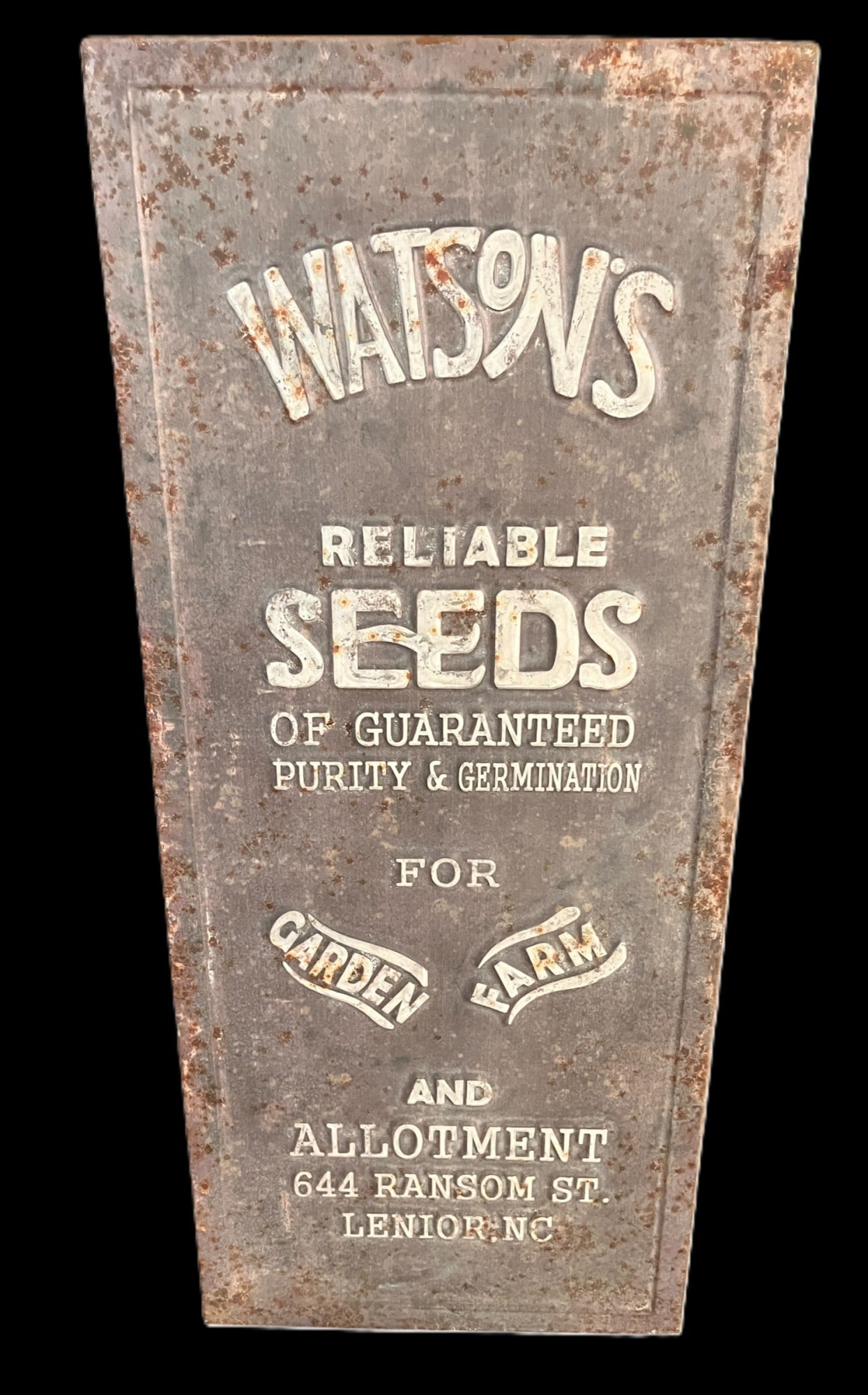WATSON RUSTIC METAL SIGN: WATSON RUSTIC METAL SIGN Height: 42.5 in. by Width: 18 in.