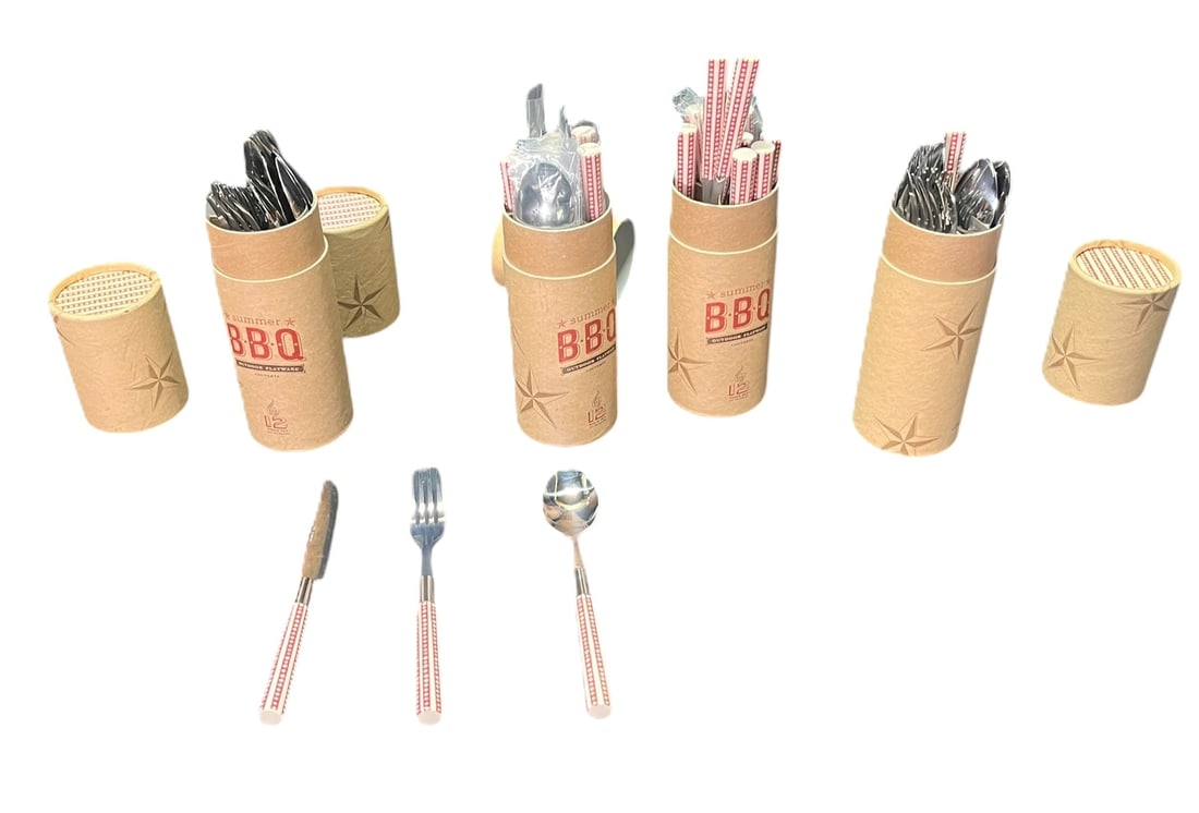 3 (12) PC BBQ OUTDOOR FLATWEAR SETS: 3 (12) PC BBQ OUTDOOR FLATWEAR SETS Height: 8.5 in. by Width: 1 in. by Depth: 1 IN.