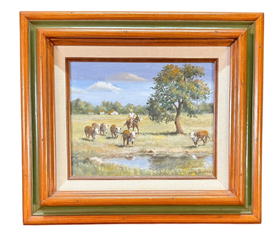 JOE PEACOCK "THIRSTY BUNCH #15" OIL ON CANVAS: JOE PEACOCK "THIRSTY BUNCH #15" OIL ON CANVAS Height: 14 in. in. by Width: 16 in.