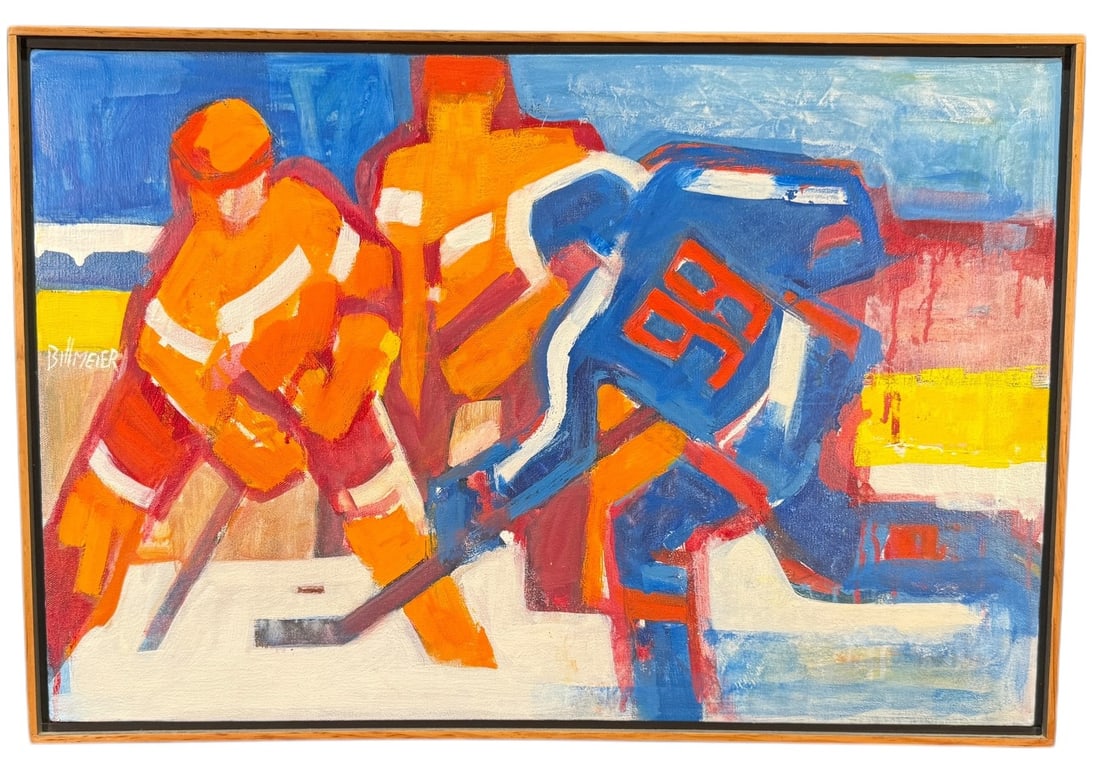 ROBERT BILLMEIER "WAYNE GRETZKY #99" ACRYLIC ON CA: ROBERT BILLMEIER "WAYNE GRETZKY #99" ACRYLIC ON CANVAS Height: 17 in. in. by Width: 25 in.