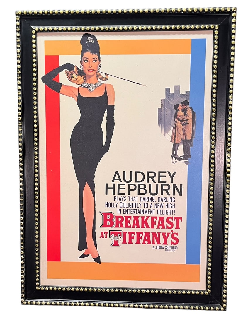 BREAKFAST AT TIFFANY'S POSTER FRAMED: BREAKFAST AT TIFFANYS POSTER FRAMED Height: 41.5 in. by Width: 29 in.