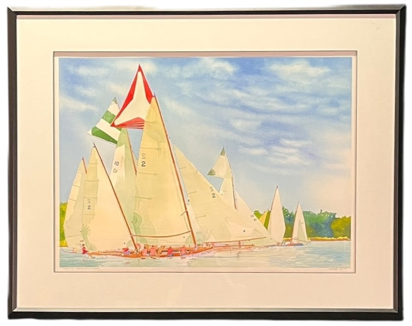 "OUT OF THE HOLE" WATERCOLOR BY MILES RIVER: "OUT OF THE HOLE" WATERCOLOR BY MILES RIVER, PENCILED SIGNED Height: 30 in. by Width: 38 in. in. by Depth: 1 IN.