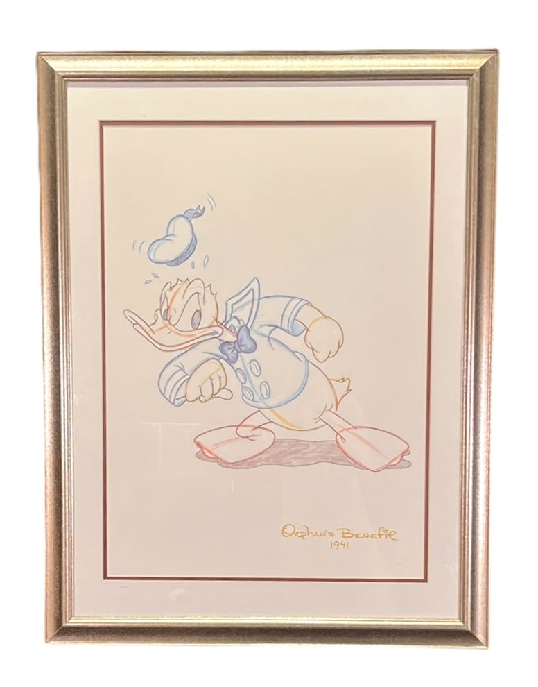 DONALD DUCK 65TH ANNIVERSARY DRAWING, DISNEY: DONALD DUCK 65TH ANNIVERSARY DRAWING, DISNEY Height: 35 in. by Width: 27 in. by Depth: 1 IN.