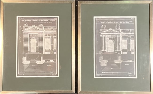 PAIR OF ARCHITECTURE PLATES: PAIR OF ARCHITECTURE PLATES Height: 24.6 in. by Width: 19.7 in.
