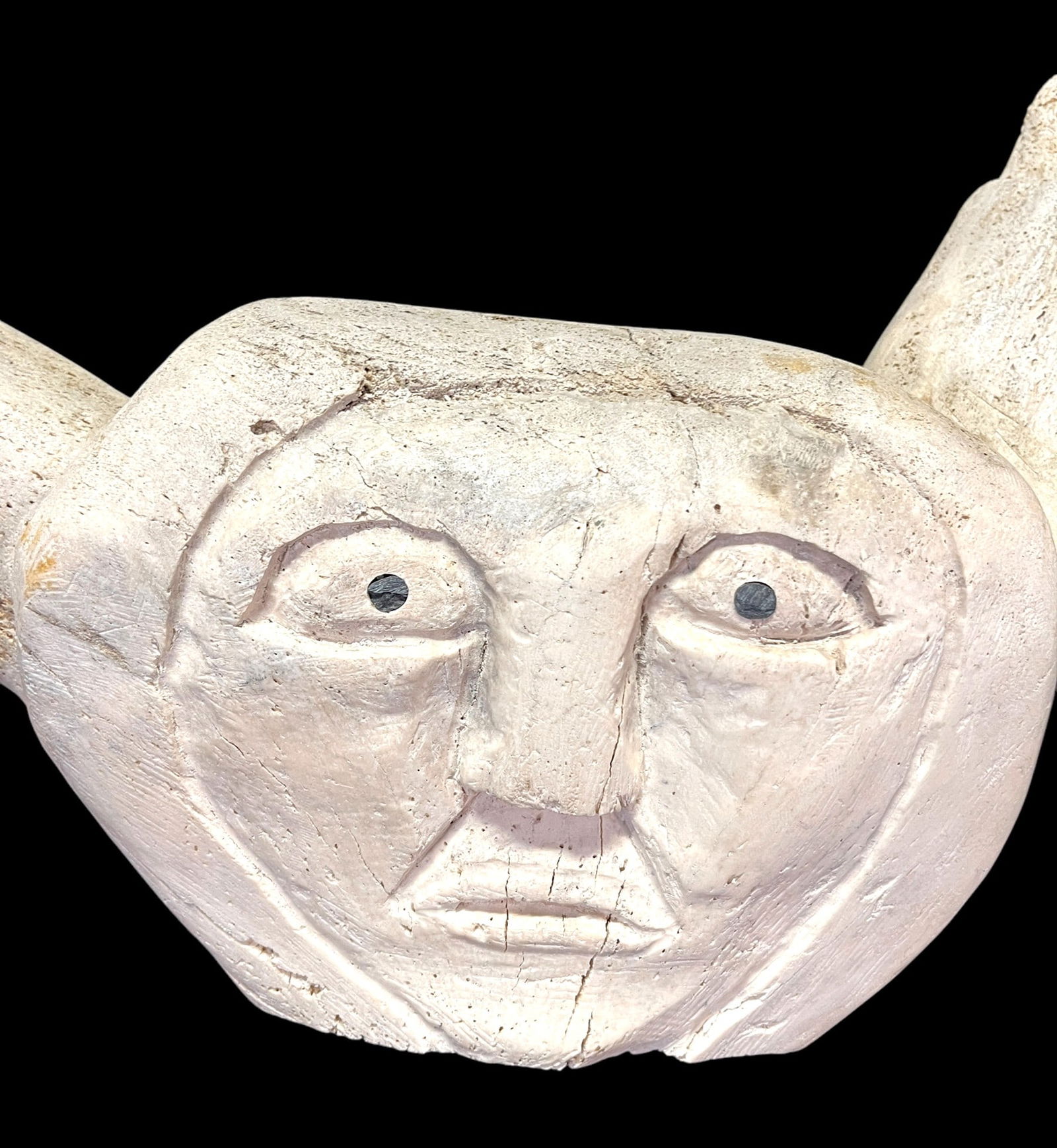 ESKIMO ART BONE CARVED FACE - 3