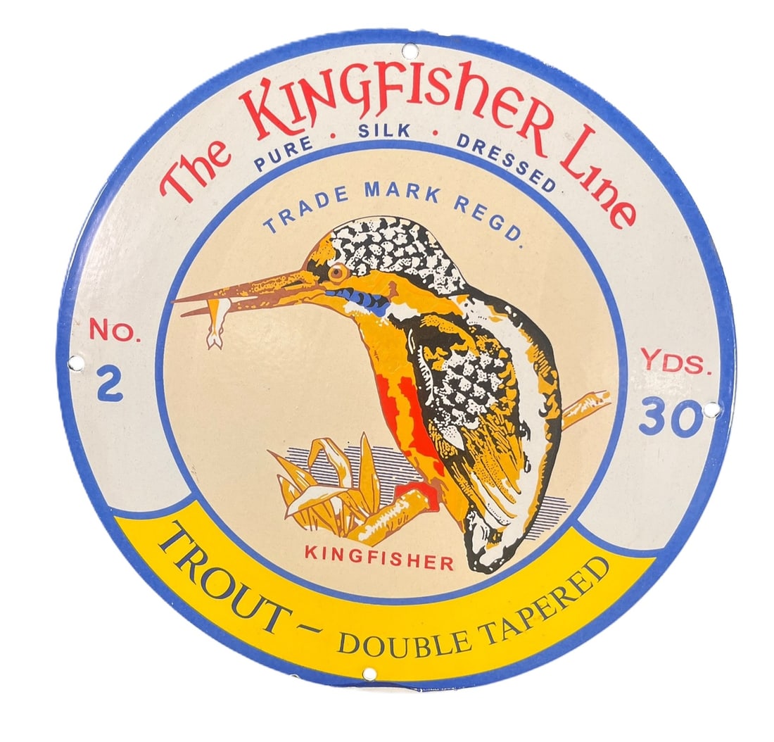 THE KING FISHER LINE METAL SIGN: THE KING FISHER LINE METAL SIGN Height: 11.6 in. by Width: 11.6 in.