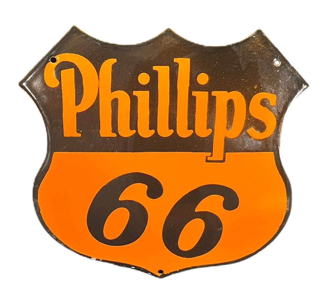 PHILLIPS METAL SIGN: PHILLIPS METAL SIGN Height: 12 in. by Width: 11 in.