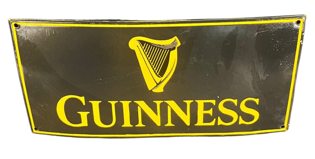 GUINNESS METAL SIGN: GUINNESS METAL SIGN Height: 8 in. by Width: 15.5 in.