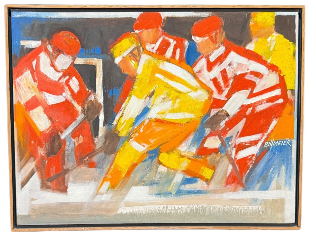 RICHARD BILLMEIER "WAYNE GRETZKY #99" PAINTING: RICHARD BILLMEIER "WAYNE GRETZKY #99" PAINTING ACRYLIC ON CANVAS Height: 19 in. in. by Width: 25 in.
